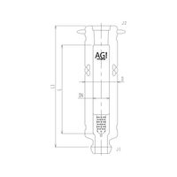 旭製作所 真空ジャケット付充填塔 メッキ・スリット無 3506-25-1000-J4L 1個 62-2108-10（直送品）