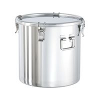 日東金属工業 ステンレス折りたたみ取っ手付密閉容器 (クリップ式) 25L CTHF-33 1個 62-8611-47（直送品）