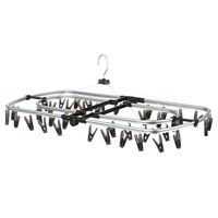 【アウトレット】アルミランドリーハンガー40ピンチ クリアブラック 1個 シービージャパン