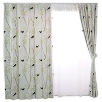 デザインライフ 遮光カーテン ミキニコトリ イエロー 幅1000×長さ1350mm V1058 1枚（直送品）