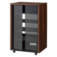 HAMILeX Acorde（アコルデ） 木目調オーディオラック ダークブラウン木目/ブラック 幅608×奥行548×高さ1000mm A-5106（直送品）