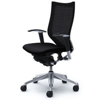 【無料引取付き】CP85BR FDF1|オカムラ バロン ハイバック 可動肘 背メッシュ・座クッション ポリッシュ×ブラック ブラック 1脚（直送品）