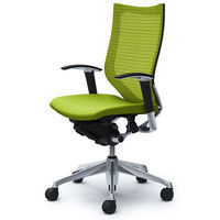 【無料引取付き】CP85BR FDF6|オカムラ バロン ハイバック 可動肘 背メッシュ・座クッション ポリッシュ×ブラック ライムグリーン 1脚（直送品）