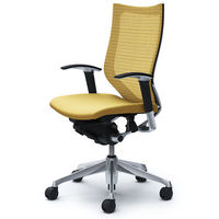 【無料引取付き】CP85BR FEF7|オカムラ バロン ハイバック 可動肘 背メッシュ・座クッション ポリッシュ×ブラック ベージュ 1脚（直送品）