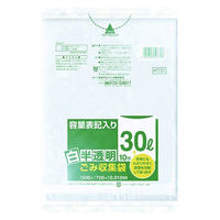 ゴミ袋 ごみ収集袋 白半透明 普通 30L 10枚入×1パック 厚さ：0.018mm 日本サニパック