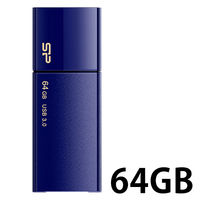 【アウトレット】Silicon Power スライド式USB3.1メモリー 64GB ネイビー SP064GBUF3B05V1D 1本