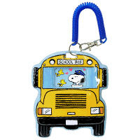 【アウトレット】ビーエスエス PEANUTS スヌーピーバネ付きパスケース バス ES207B 1個