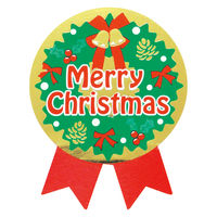 ササガワ クリスマス ギフトシール Merry Christmas リース 22-4037 1冊（100片）