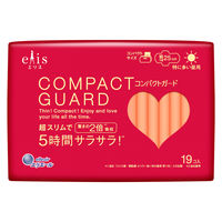【アウトレット】エリス コンパクトガード 羽つき 昼用 25cm 特に多い昼用 1個(19枚) 超スリム ナプキン ハート 大王製紙 エリエール 生理用品