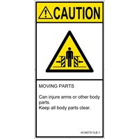 PL警告表示ラベル（ISO準拠）│機械的な危険:押しつぶし（ゲート）│IA1407311│注意│Lサイズ