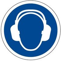 PL警告表示ラベル（ISO準拠）│指示事項:耳の保護具を着用│IY14│シンボルマーク