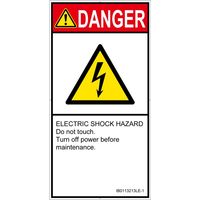 PL警告表示ラベル（ISO準拠）│電気的な危険:感電│IB0113213│危険│Lサイズ