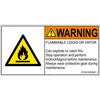 PL警告表示ラベル（ISO準拠）│材料・物質による危険:可燃性物質│IF0301802│警告│Mサイズ