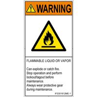 PL警告表示ラベル（ISO準拠）│材料・物質による危険:可燃性物質│IF0301812│警告│Mサイズ