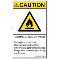 PL警告表示ラベル（ISO準拠）│材料・物質による危険:可燃性物質│IF0301811│注意│Sサイズ