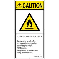 PL警告表示ラベル（ISO準拠）│材料・物質による危険:可燃性物質│IF0301811│注意│Lサイズ