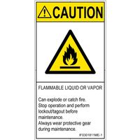 PL警告表示ラベル（ISO準拠）│材料・物質による危険:可燃性物質│IF0301811│注意│Mサイズ