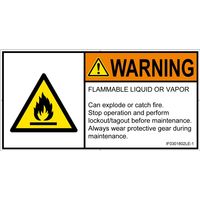 PL警告表示ラベル（ISO準拠）│材料・物質による危険:可燃性物質│IF0301802│警告│Lサイズ
