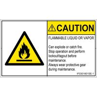 PL警告表示ラベル（ISO準拠）│材料・物質による危険:可燃性物質│IF0301801│注意│Sサイズ