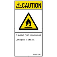PL警告表示ラベル（ISO準拠）│材料・物質による危険:可燃性物質│IF0303911│注意│Lサイズ