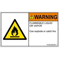 PL警告表示ラベル（ISO準拠）│材料・物質による危険:可燃性物質│IF0303902│警告│Sサイズ