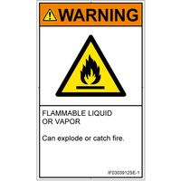 PL警告表示ラベル（ISO準拠）│材料・物質による危険:可燃性物質│IF0303912│警告│Sサイズ