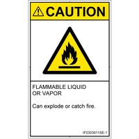 PL警告表示ラベル（ISO準拠）│材料・物質による危険:可燃性物質│IF0303911│注意│Sサイズ