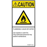 PL警告表示ラベル（ISO準拠）│材料・物質による危険:可燃性物質│IF0308711│注意│Lサイズ
