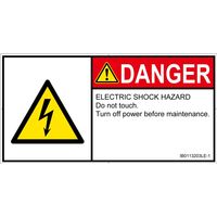 PL警告表示ラベル(ISO準拠)│電気的な危険:感電│IB0113203│危険│Lサイズ│英語(ヨコ)│6枚 IB0113203LE-1（直送品）