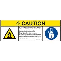 PL警告表示ラベル（ISO準拠）│材料・物質による危険:可燃性物質│IF0301821│注意│Lサイズ