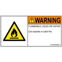 PL警告表示ラベル（ISO準拠）│材料・物質による危険:可燃性物質│IF0303902│警告│Mサイズ