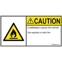 PL警告表示ラベル（ISO準拠）│材料・物質による危険:可燃性物質│IF0303901│注意│Lサイズ