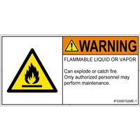 PL警告表示ラベル（ISO準拠）│材料・物質による危険:可燃性物質│IF0308702│警告│Mサイズ