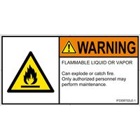 PL警告表示ラベル（ISO準拠）│材料・物質による危険:可燃性物質│IF0308702│警告│Lサイズ