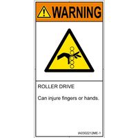 PL警告表示ラベル（ISO準拠）│機械的な危険:引き込み（ローラ）│IA0302212│警告│Mサイズ