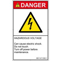 PL警告表示ラベル（ISO準拠）│電気的な危険:感電│IB0114713│危険│Sサイズ