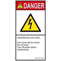PL警告表示ラベル（ISO準拠）│電気的な危険:感電│IB0114713│危険│Lサイズ
