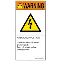 PL警告表示ラベル（ISO準拠）│電気的な危険:感電│IB0114712│警告│Lサイズ