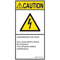 PL警告表示ラベル（ISO準拠）│電気的な危険:感電│IB0114711│注意│Lサイズ
