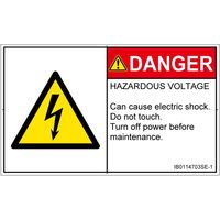 PL警告表示ラベル(ISO準拠)│電気的な危険:感電│IB0114703│危険│Sサイズ│英語(ヨコ)│16枚 IB0114703SE-1（直送品）