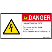 PL警告表示ラベル(ISO準拠)│電気的な危険:感電│IB0114703│危険│Lサイズ│英語(ヨコ)│6枚 IB0114703LE-1（直送品）