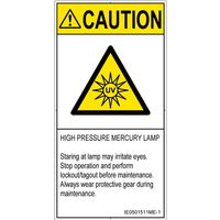 PL警告表示ラベル（ISO準拠）│放射から生じる危険:紫外線│IE0501511│注意│Mサイズ