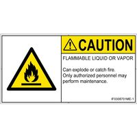 PL警告表示ラベル（ISO準拠）│材料・物質による危険:可燃性物質│IF0308701│注意│Mサイズ