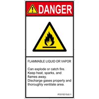 PL警告表示ラベル（ISO準拠）│材料・物質による危険:可燃性物質│IF0315213│危険│Lサイズ