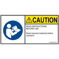 PL警告表示ラベル（ISO準拠）│指示事項:マニュアル/小冊子を参照│IY0704401│注意│Lサイズ