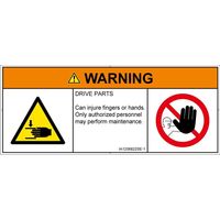 PL警告表示ラベル（ISO準拠）│機械的な危険:はさまれ│IA1206822│警告│Sサイズ