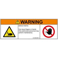 PL警告表示ラベル（ISO準拠）│機械的な危険:はさまれ│IA1206822│警告│Mサイズ