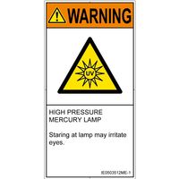 PL警告表示ラベル（ISO準拠）│放射から生じる危険:紫外線│IE0503512│警告│Mサイズ