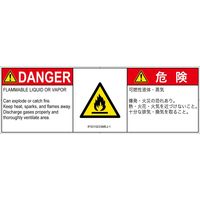 PL警告表示ラベル（ISO準拠）│材料・物質による危険:可燃性物質│IF0315233│危険│Mサイズ│英語:日本語（マルチランゲージ）│6枚（直送品）
