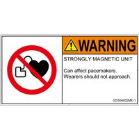 PL警告表示ラベル（ISO準拠）│禁止事項:ペースメーカー使用者の制限│IZ0304002│警告│Mサイズ